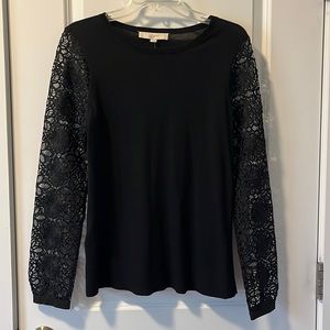 Loft long sleeve black top